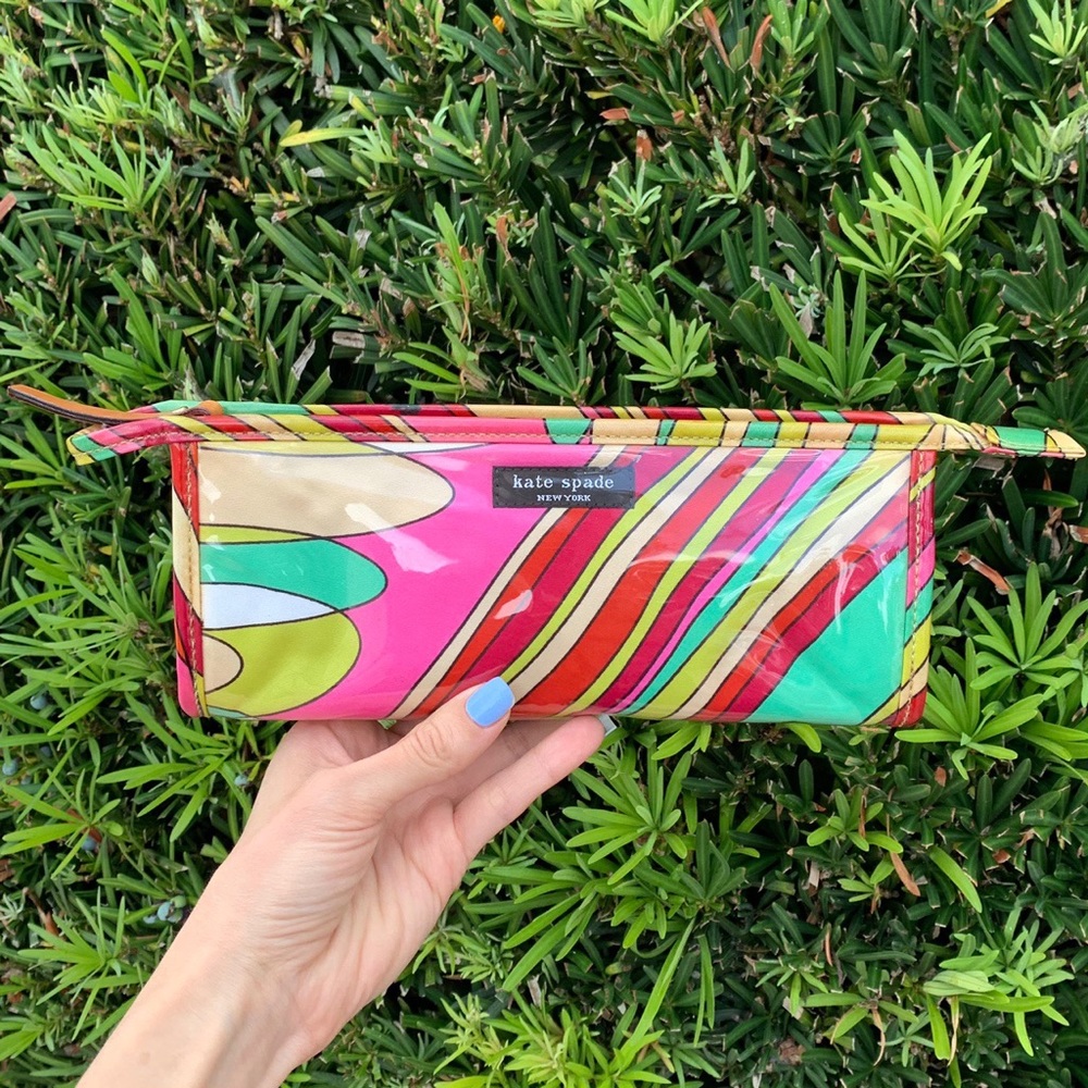 KATE SPADE rainbow make up bag
